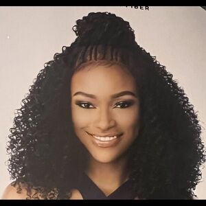 Voluminous Black Lacefront Curly Wig with Defined Curls